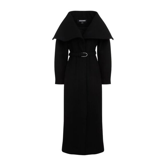 Elegant Black Wool Blend Winter Coat - Picture 1 of 3